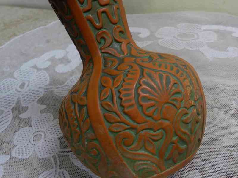 Zajímavé párové keramické Vázy reliéf Johann Maresch Mareš - foto 6