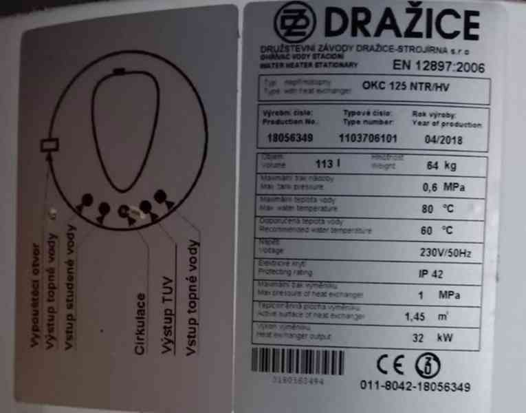 Ohřívač vody nepřímotopný stacionární OKC 125 NTR/HV   - foto 3