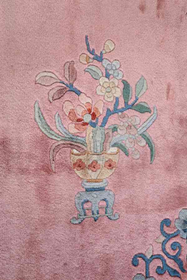 Čínský růžový koberec vlněný 352 X 244 cm - foto 7