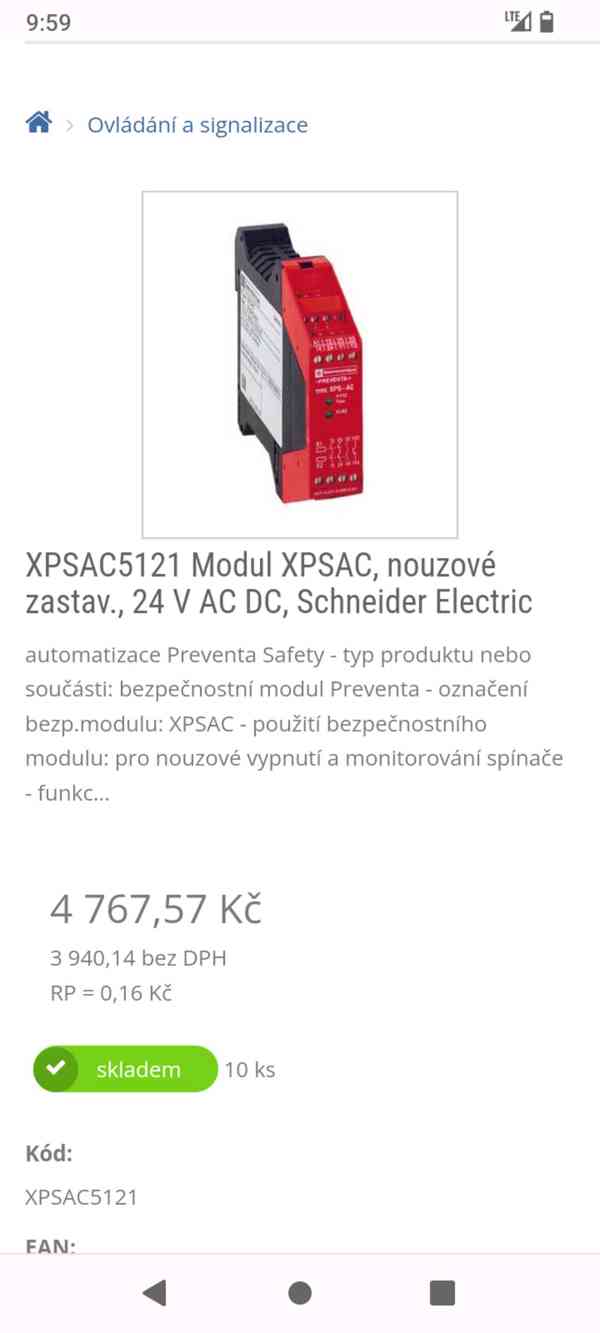 Bezpečnostní relé Schneider XPSAC5121 Stav: použité, výborný - foto 5
