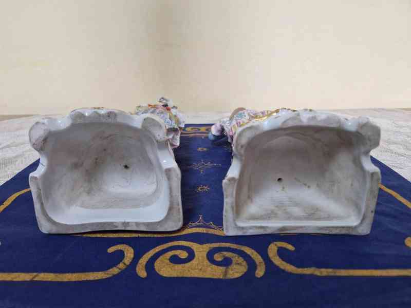 Vzácné párové sošky Kavalír a Dáma Praha Biedermeier - foto 8