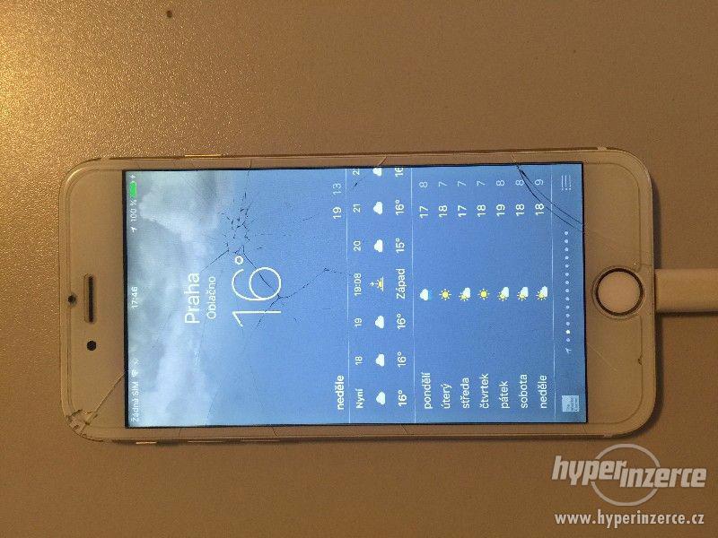 iPhone 6 Gold 16 GB na prodej s rozbitým sklem - foto 2