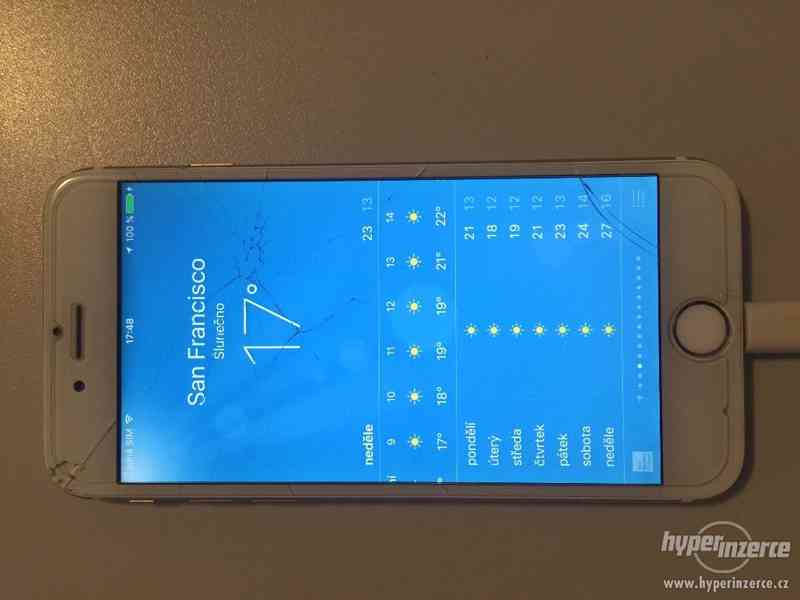 iPhone 6 Gold 16 GB na prodej s rozbitým sklem - foto 4