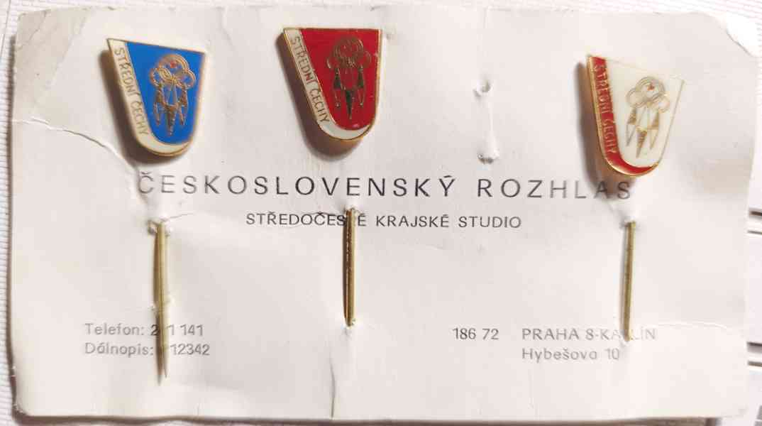 Sada 3 sběratel. odznaků Čs. Rozhlas Střední Čechy - foto 2