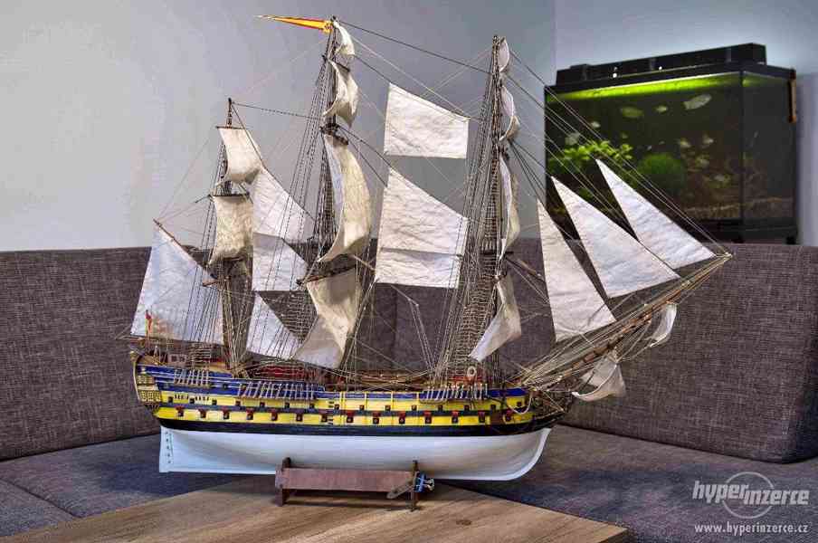 Dřevěný model historické plachetnice San Ildefonso - foto 1