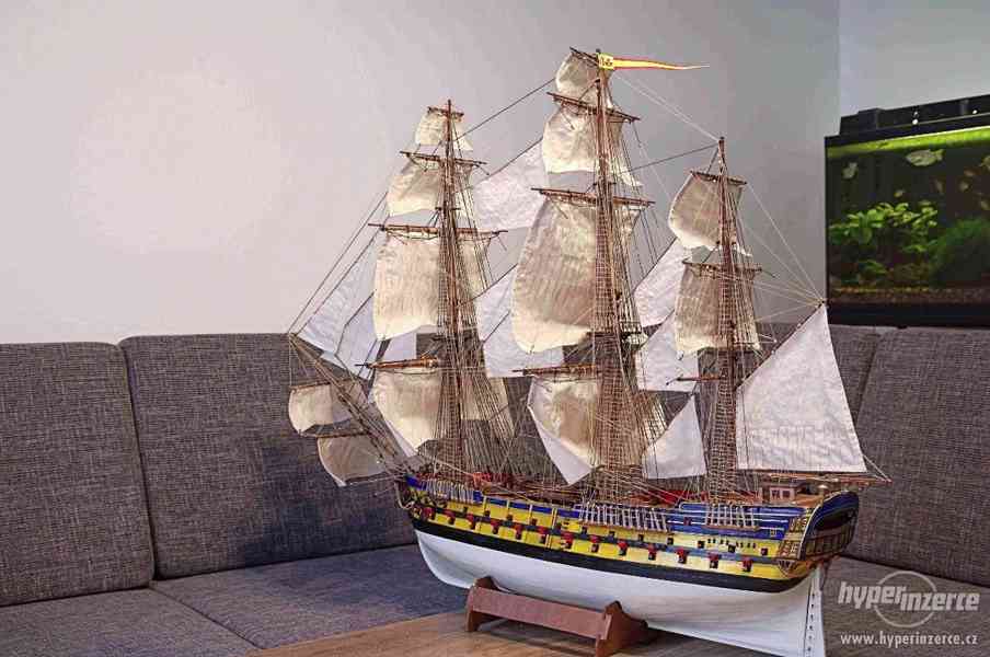 Dřevěný model historické plachetnice San Ildefonso - foto 5
