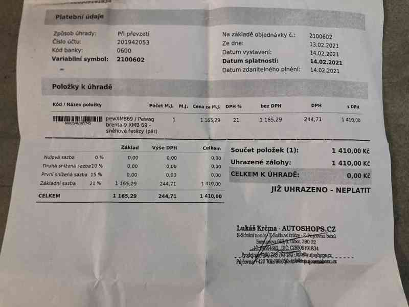 Nové sněhové řetězy pewag brenta 9 XMB 69 - foto 4