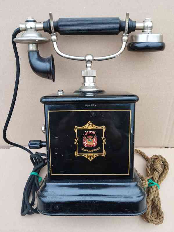 Starý dánský telefon Jydsk - krásný kus do sbírky, dekorace - foto 27