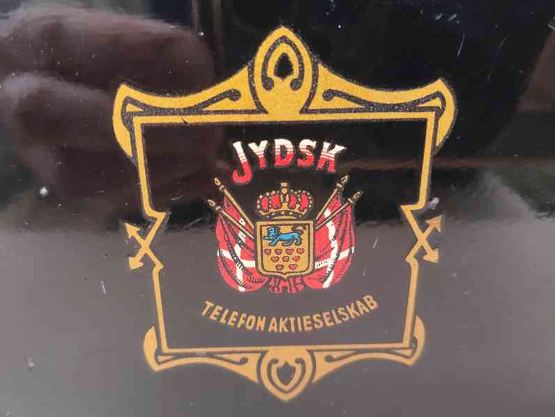Starý dánský telefon Jydsk - krásný kus do sbírky, dekorace - foto 5