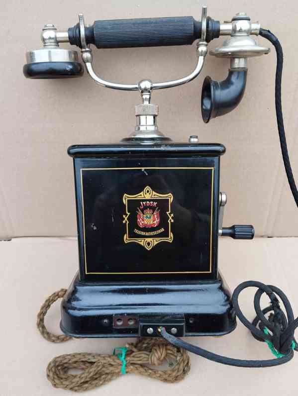 Starý dánský telefon Jydsk - krásný kus do sbírky, dekorace - foto 29