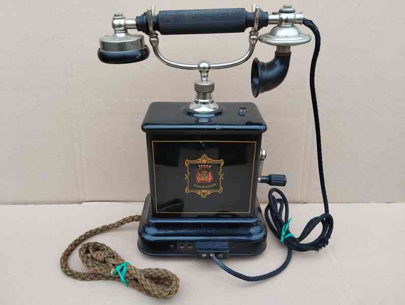 Starý dánský telefon Jydsk - krásný kus do sbírky, dekorace - foto 12