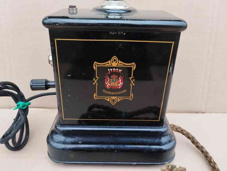 Starý dánský telefon Jydsk - krásný kus do sbírky, dekorace - foto 2