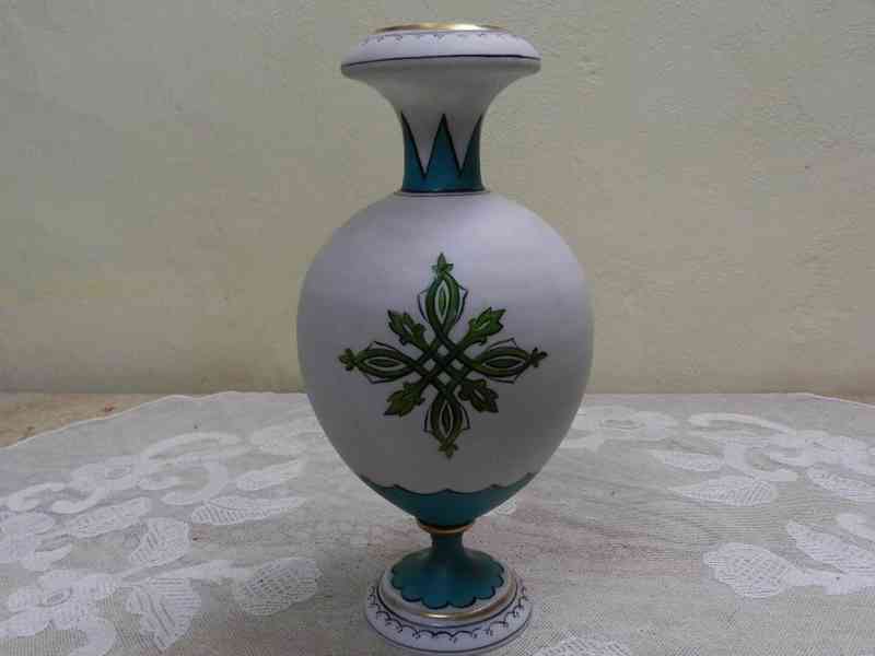 Luxusní ručně malovaná Váza Historismus Harrachov - foto 5