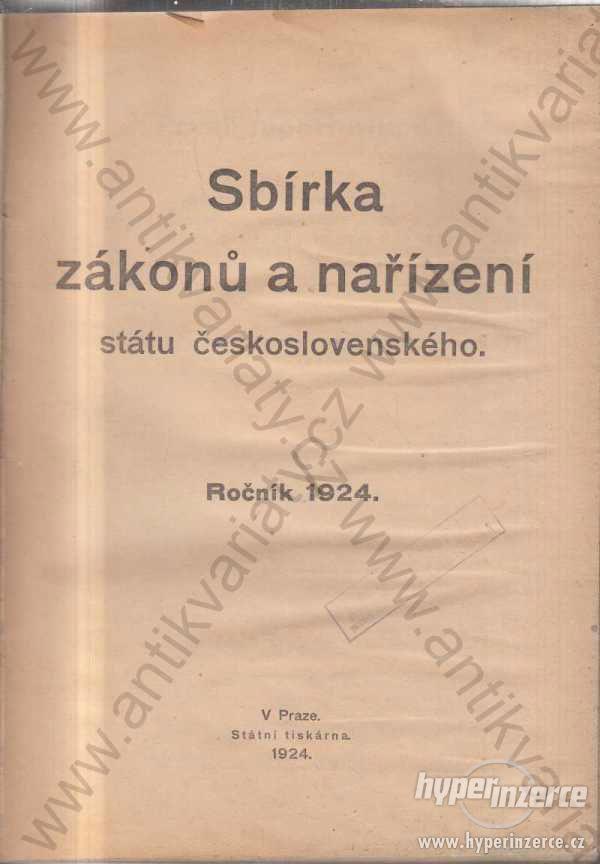Sbírka zákonů a nařízení státu českosloven. 1924 - foto 1
