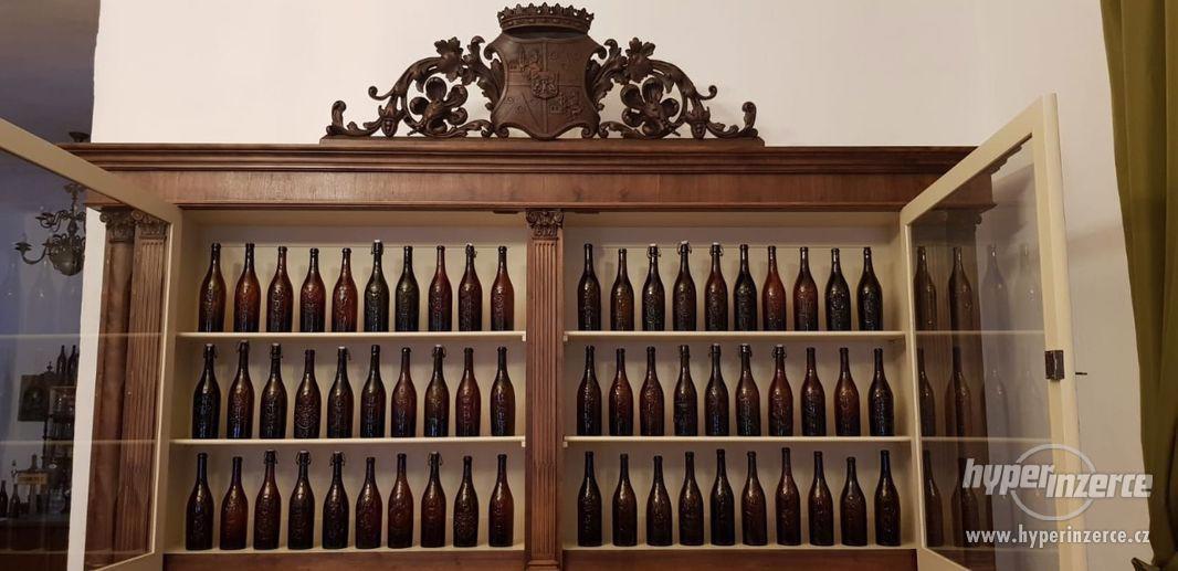Staré pivní lahve, cedule, korbely, pullitry, sklenice, PIVO - foto 9