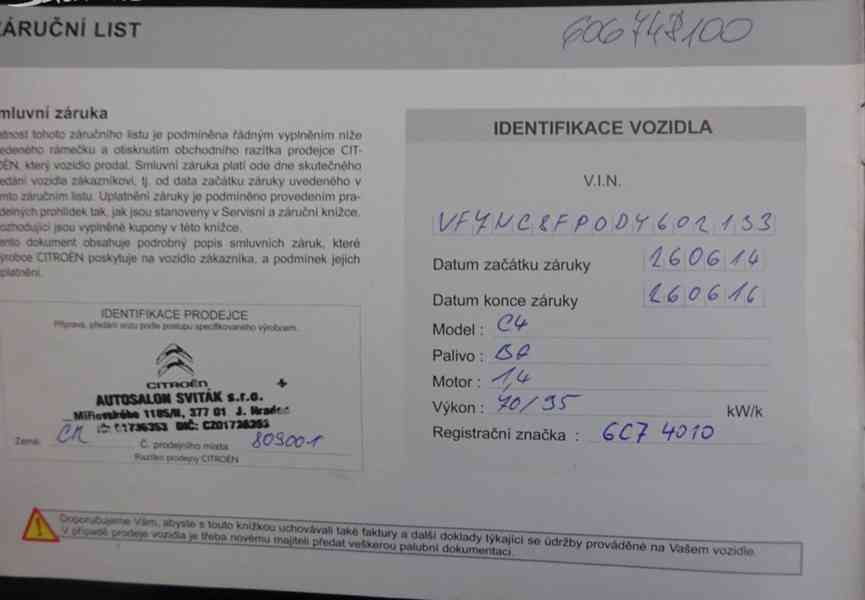 Citroen C4 1.4 VVTi r.v.2014 (70 kw) Koupeno v ČR - foto 24