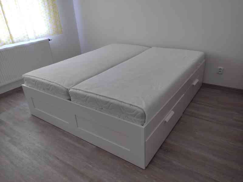 Nová postel s úložnými díly, bílá, 180x200 cm
