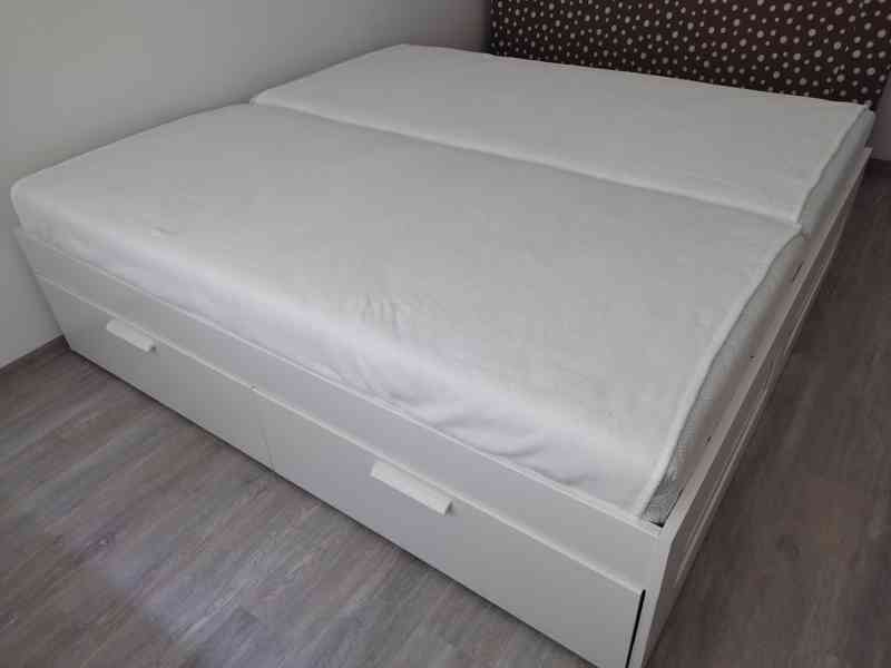 Nová postel s úložnými díly, bílá, 180x200 cm - foto 2