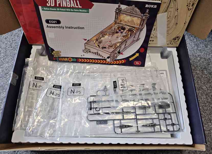 Dřevěné mechanické 3D puzzle - Pinball ROKR EG01 - foto 2