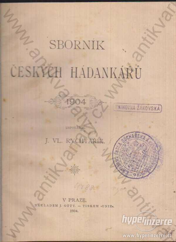 Sborník českých hádankařů J. VL. Rychtářík 1904 - foto 1