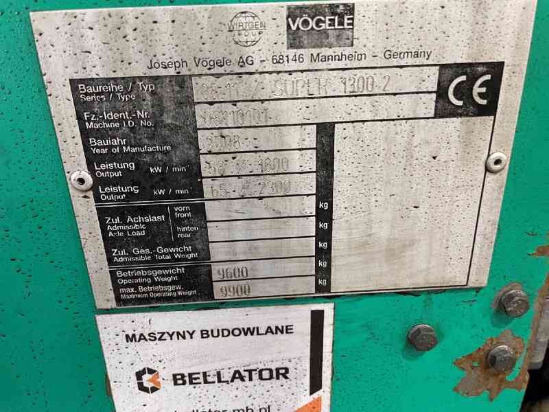 VÖGELE Super 1300-2, pásový finišér - foto 4