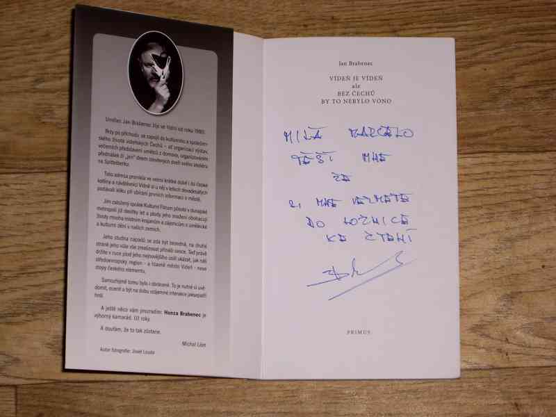 Vídeň je Vídeň ... J. Brabenec AUTOGRAM signatura - foto 2