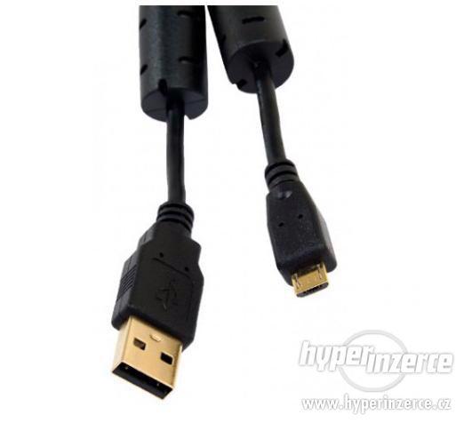 USB 2.0 datový propojovací a nabíjecí kabel A-MicroB, 1,8m - foto 1