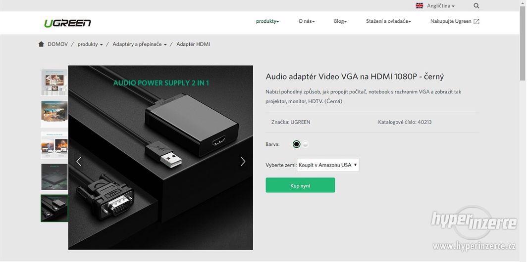 Adaptér Audio / Video  VGA na HDMI 1080P - značka UGREEN - foto 4