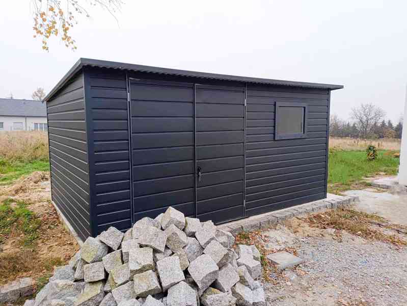 Zahradní domek 4,5x2,5m Dvoukřídlá vrata okno antracit TS898 - foto 4