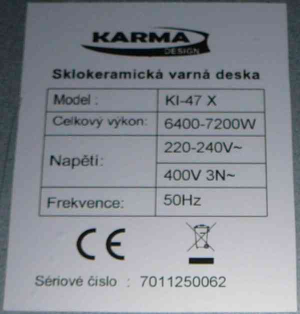 Indukční varná deska KARMA KI-47X. - foto 5