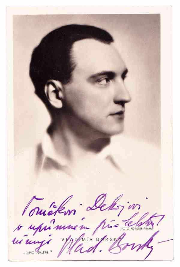 Vladimír Borský, autogram z konce 30. let, propagační foto  - foto 1