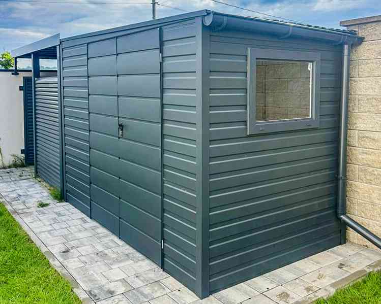 Zahradní domek 3,5x2m Dvoukřídlá vrata Antracit okapy TS700 - foto 4