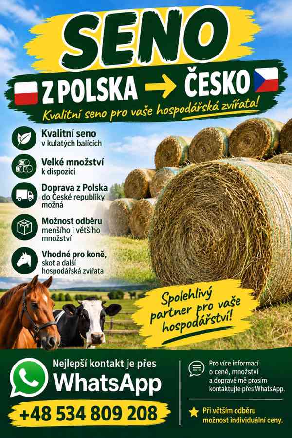 PRODEJ SENA Z POLSKA – VELKÉ MNOŽSTVÍ K DISPOZICI - foto 1
