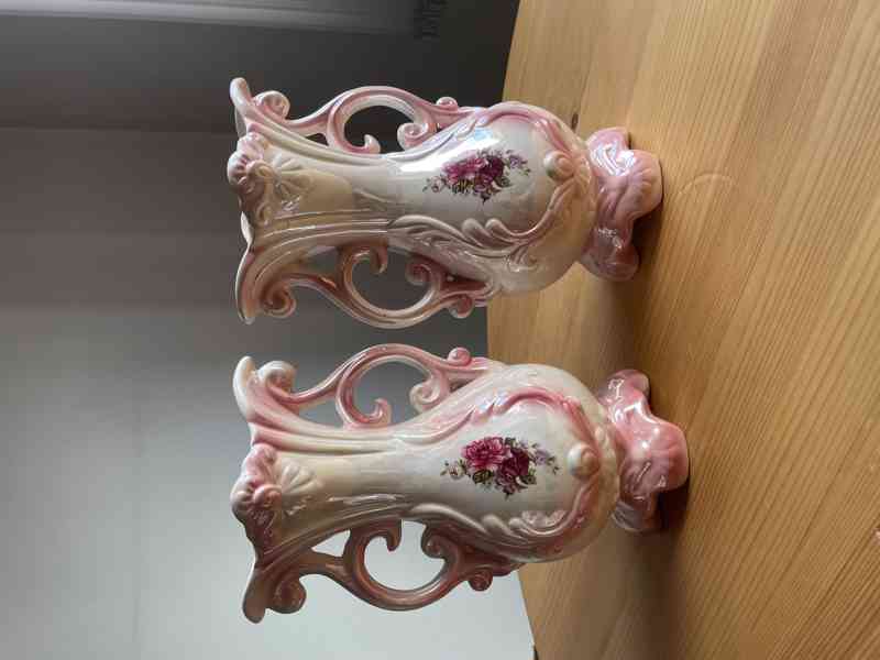 Dekorativní vázy – sada 3 ks, zdobené (retro styl) - foto 2