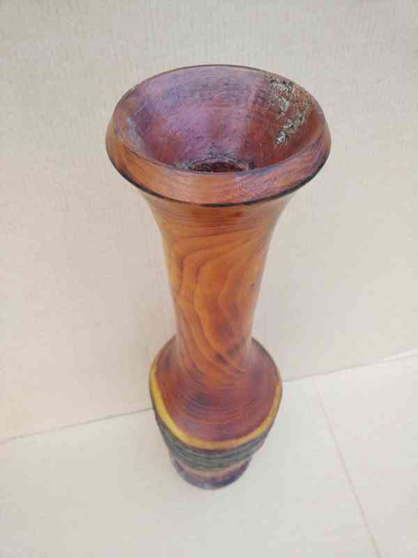 Dekorace - starší dřevěná váza - nabídka - foto 4