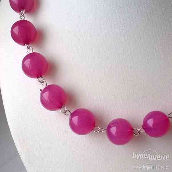 Růžový ketlovaný náhrdelník - NOVÝ - foto 3
