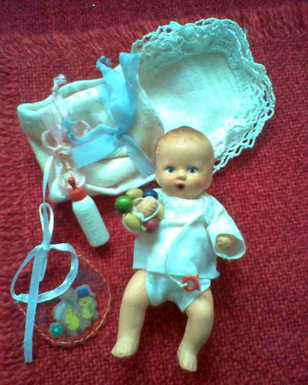 Retro kočárek s panenkami, postýlka - foto 3