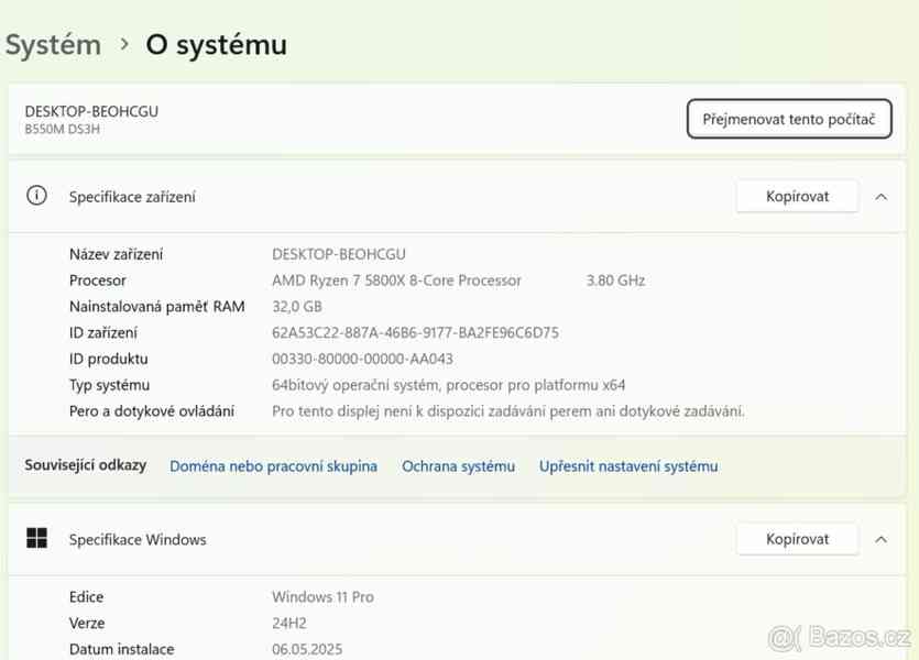 Herní PC RYZEN 7 5800X,RTX 3070,32 GB RAM,2 TB SSD - foto 7
