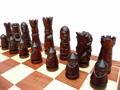 dřevěné šachy vyřezávané ZAMKOWE velké 106A mad - foto 4
