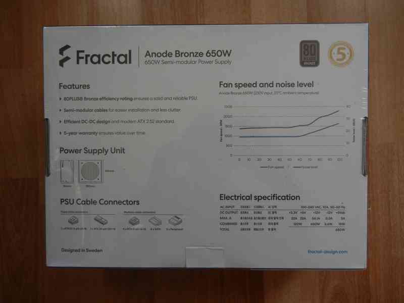 Počítačový zdroj Fractal Design Anode Bronze 650W - foto 4