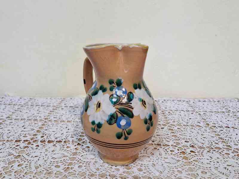 Starý ručně malovaný keramický Džbán Ignác Richter Vyškov - foto 5