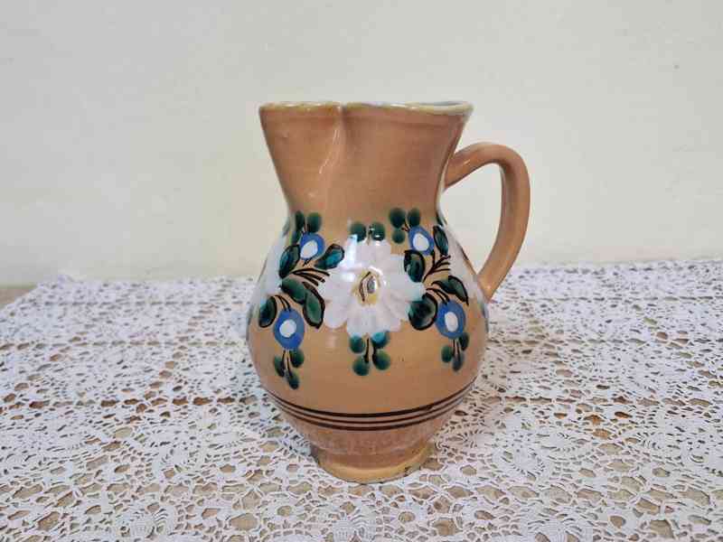 Starý ručně malovaný keramický Džbán Ignác Richter Vyškov - foto 2
