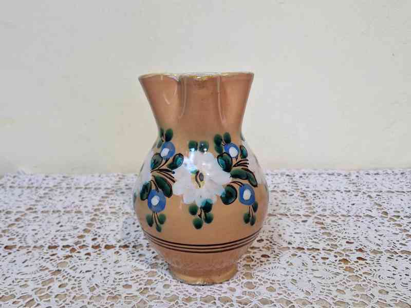 Starý ručně malovaný keramický Džbán Ignác Richter Vyškov