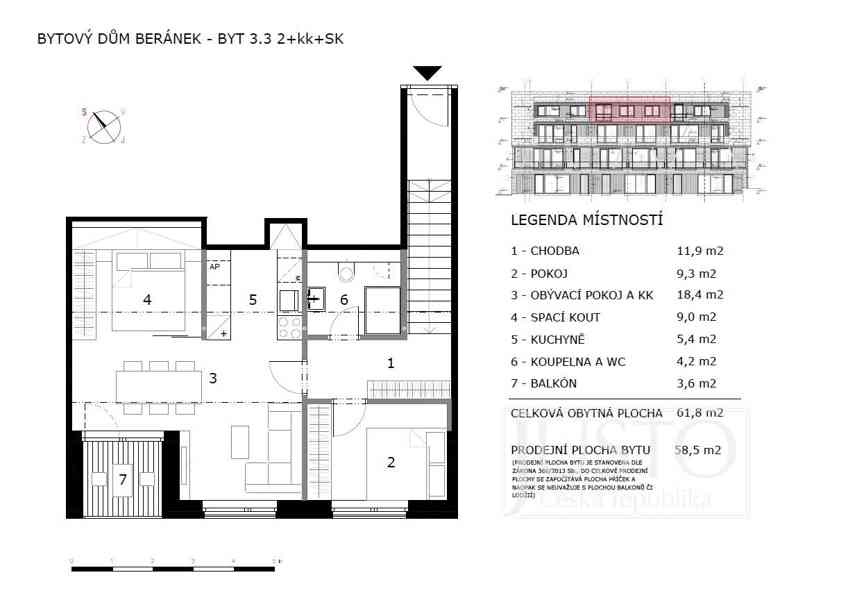 Prodej horského bytu 2+kk+Sk, 61 m², Hojsova Stráž - Brčálník - foto 4