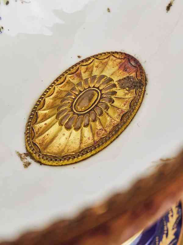 Francouzský ručně malovaný porcelánový nástolec – Porcelaine - foto 11