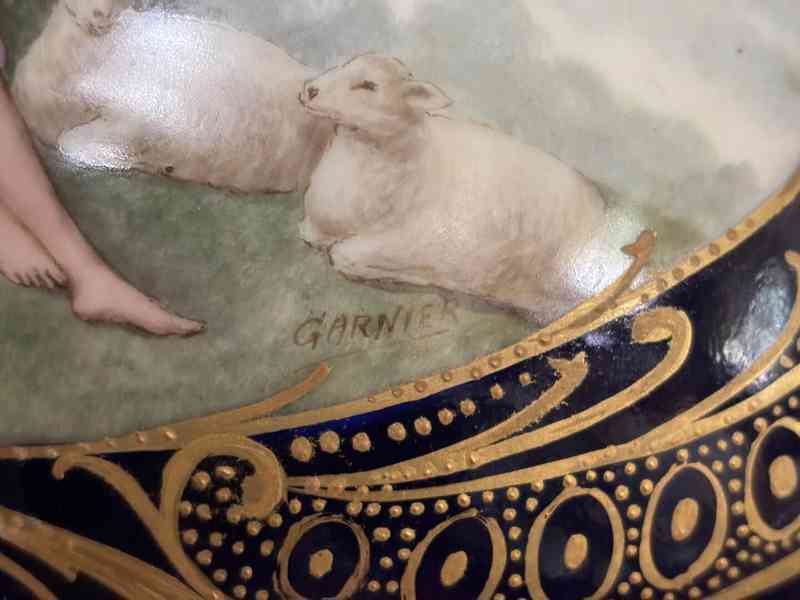 Francouzský ručně malovaný porcelánový nástolec – Porcelaine - foto 15