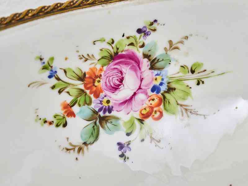 Francouzský ručně malovaný porcelánový nástolec – Porcelaine - foto 9