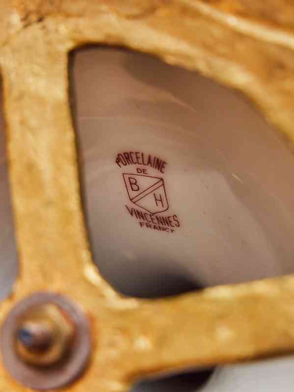 Francouzský ručně malovaný porcelánový nástolec – Porcelaine - foto 14