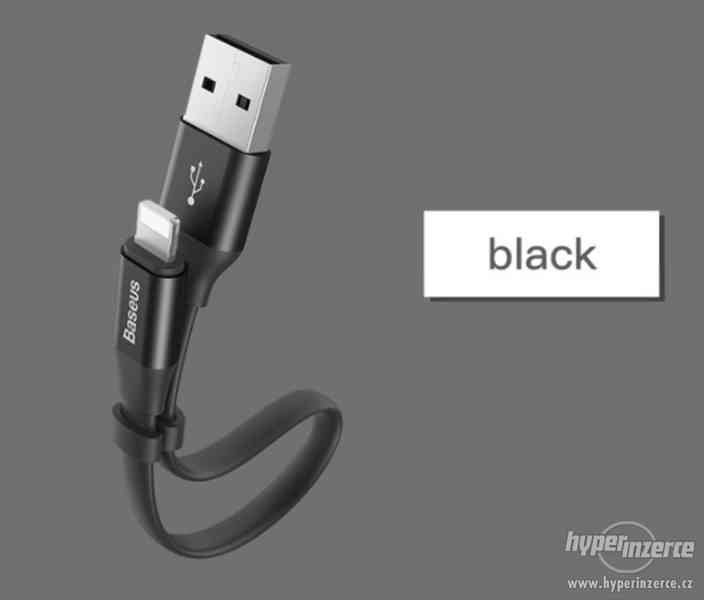 Kabel krátký černý (iPhone 5,6,7,8,X) - foto 2