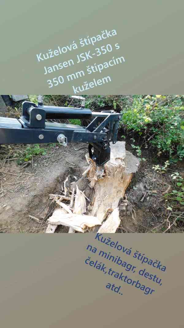 Štípací kužel na dřevo a kořeny +  + Hydraulický vrtací mech - foto 3